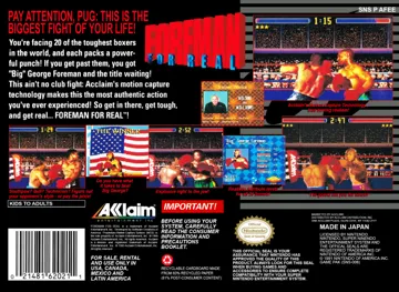 Foreman for Real (USA) box cover back